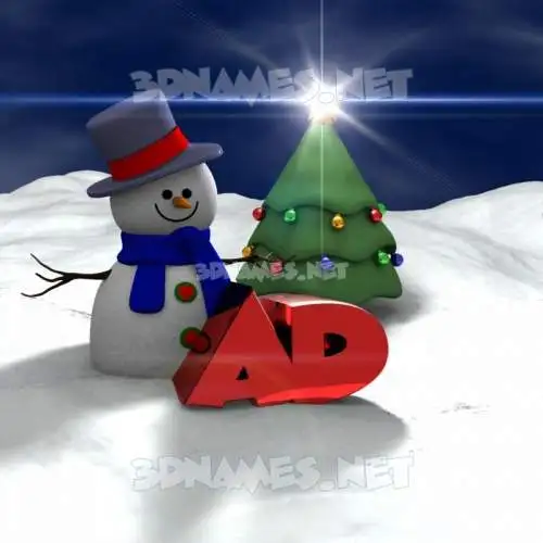 ad in Happy Xmas style - 3D name wallpaper