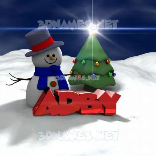adby in Happy Xmas style - 3D name wallpaper