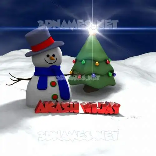 akash vijay in Happy Xmas style - 3D name wallpaper