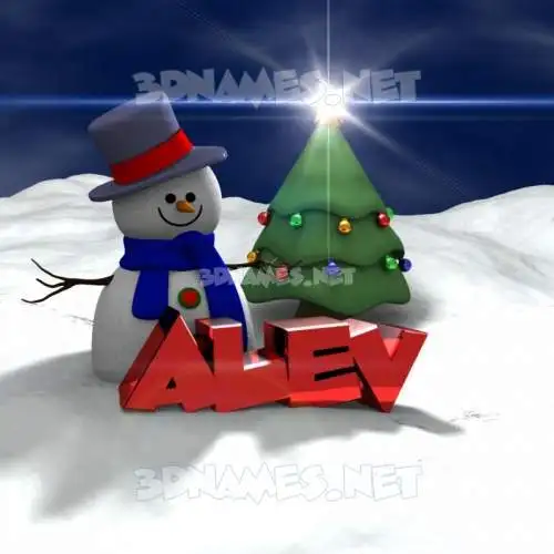 alev in Happy Xmas style - 3D name wallpaper