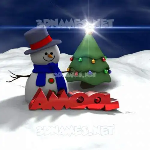 amool in Happy Xmas style - 3D name wallpaper
