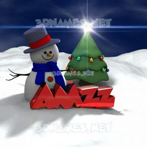 amzz in Happy Xmas style - 3D name wallpaper