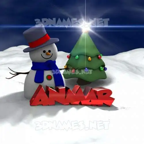 anmar in Happy Xmas style - 3D name wallpaper
