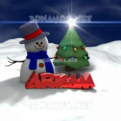 arkam in Happy Xmas style - 3D name wallpaper