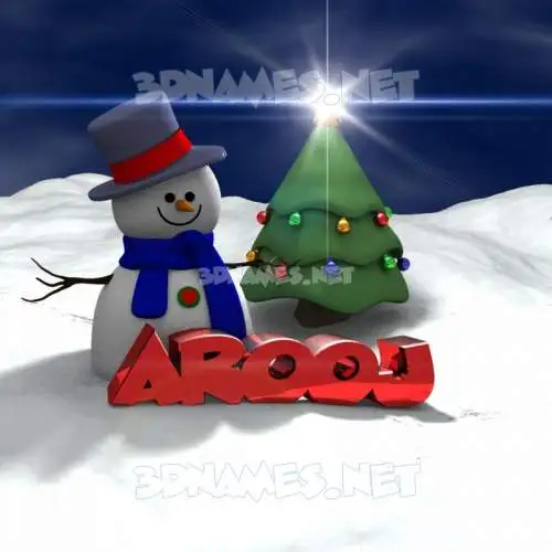 arooj in Happy Xmas style - 3D name wallpaper