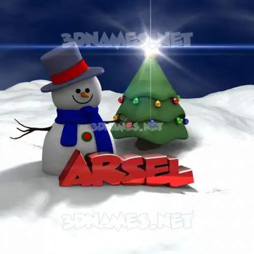 arsel in Happy Xmas style - 3D name wallpaper