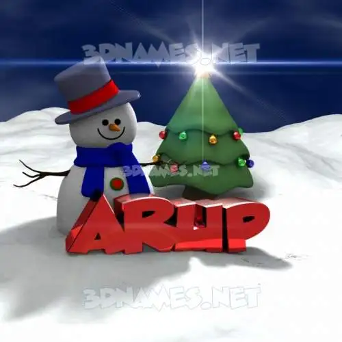arup in Happy Xmas style - 3D name wallpaper