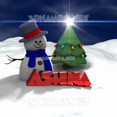 ashna in Happy Xmas style - 3D name wallpaper