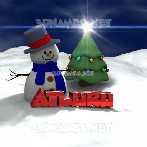 atluru in Happy Xmas style - 3D name wallpaper