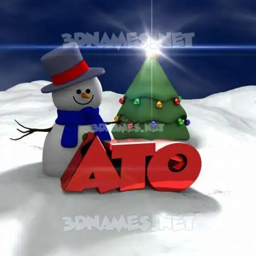 ato in Happy Xmas style - 3D name wallpaper