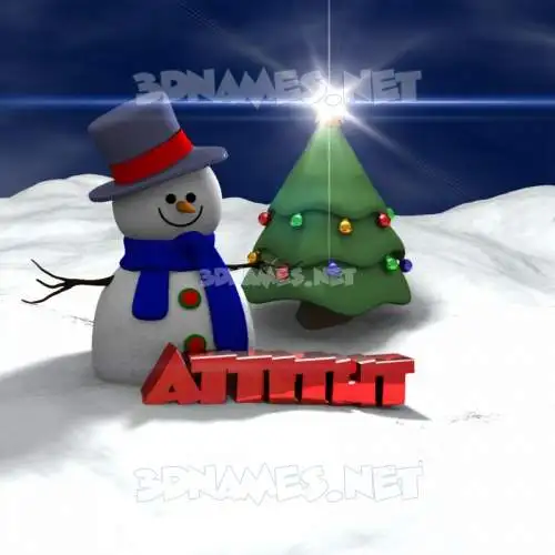 attitut in Happy Xmas style - 3D name wallpaper