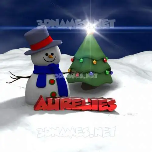 aurelies in Happy Xmas style - 3D name wallpaper