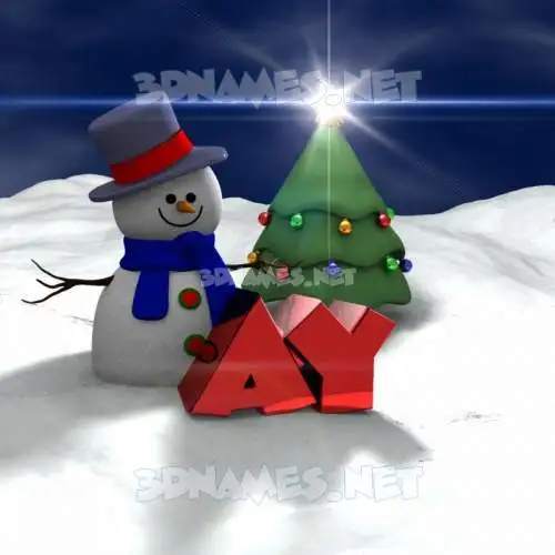 ay in Happy Xmas style - 3D name wallpaper