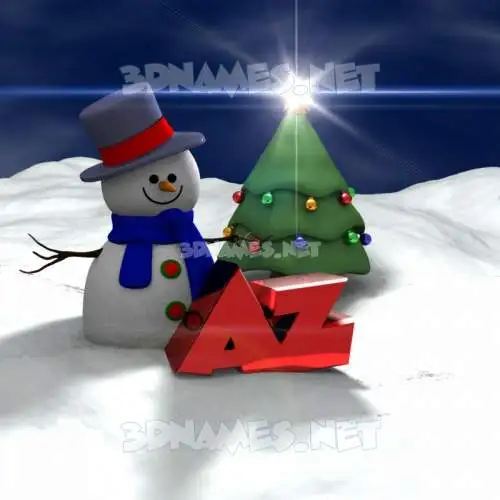 az in Happy Xmas style - 3D name wallpaper