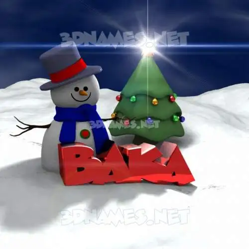 baka in Happy Xmas style - 3D name wallpaper baka in Happy Xmas style - 3D name wallpaper