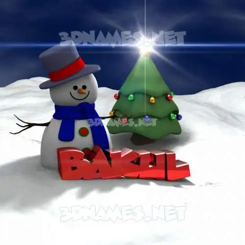 bakul in Happy Xmas style - 3D name wallpaper