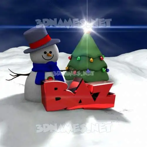 baz in Happy Xmas style - 3D name wallpaper baz in Happy Xmas style - 3D name wallpaper