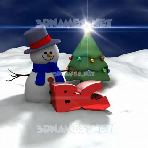 bc in Happy Xmas style - 3D name wallpaper