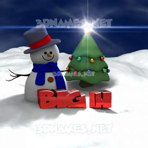 big h in Happy Xmas style - 3D name wallpaper big h in Happy Xmas style - 3D name wallpaper
