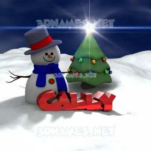 cally in Happy Xmas style - 3D name wallpaper