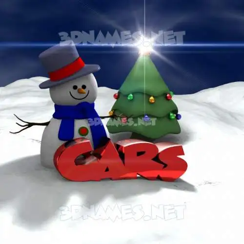 cars in Happy Xmas style - 3D name wallpaper