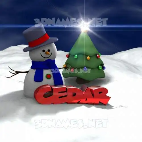 cedar in Happy Xmas style - 3D name wallpaper cedar in Happy Xmas style - 3D name wallpaper