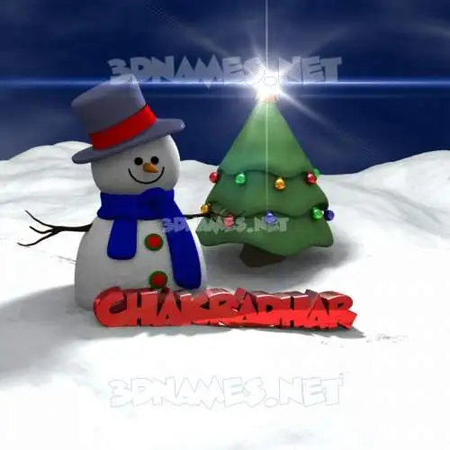 chakradhar in Happy Xmas style - 3D name wallpaper