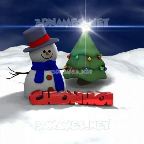 chonhoi in Happy Xmas style - 3D name wallpaper