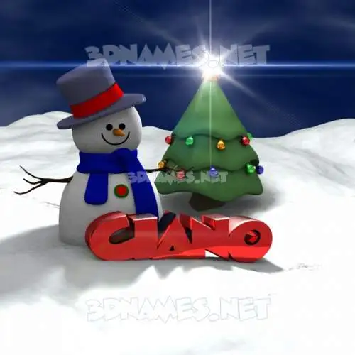 ciano in Happy Xmas style - 3D name wallpaper