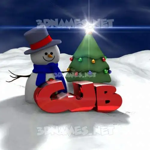 cjb in Happy Xmas style - 3D name wallpaper