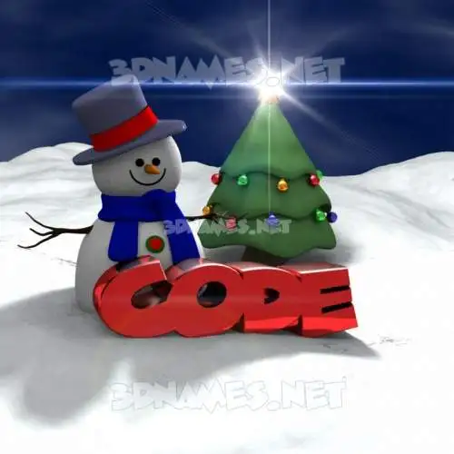 code in Happy Xmas style - 3D name wallpaper code in Happy Xmas style - 3D name wallpaper