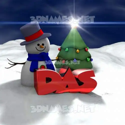 das in Happy Xmas style - 3D name wallpaper das in Happy Xmas style - 3D name wallpaper