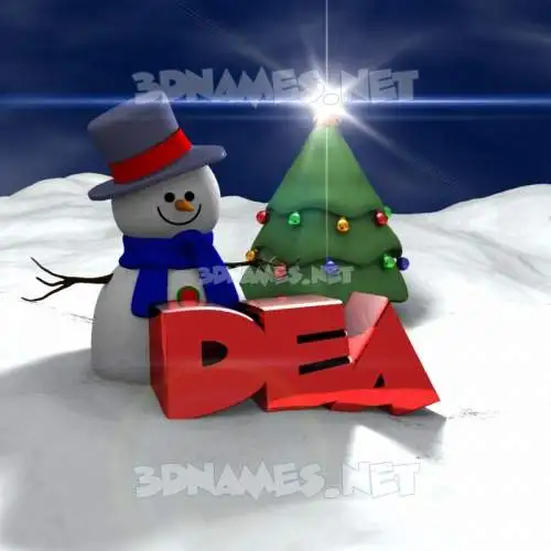 dea in Happy Xmas style - 3D name wallpaper dea in Happy Xmas style - 3D name wallpaper