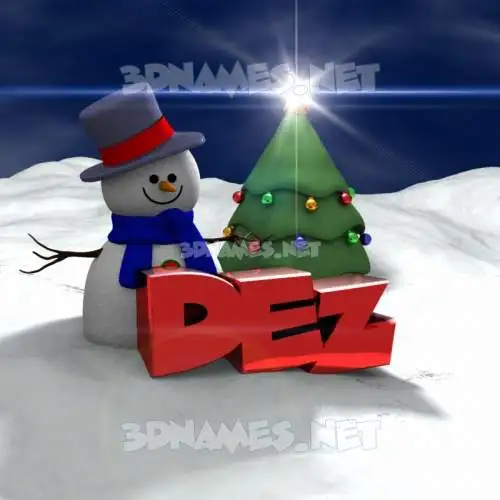 dez in Happy Xmas style - 3D name wallpaper