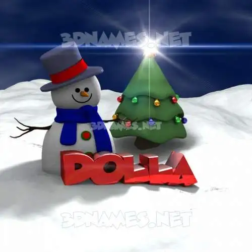 dolla in Happy Xmas style - 3D name wallpaper dolla in Happy Xmas style - 3D name wallpaper