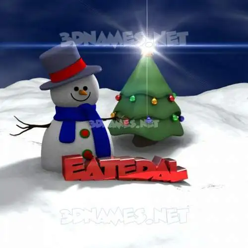 eatedal in Happy Xmas style - 3D name wallpaper