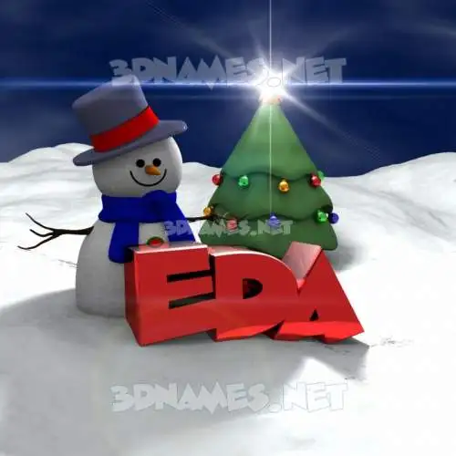 eda in Happy Xmas style - 3D name wallpaper