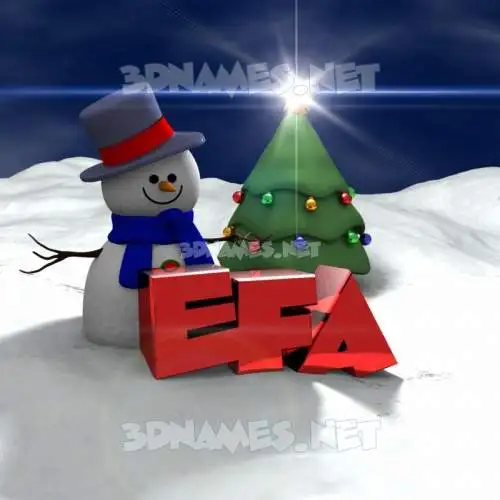 efa in Happy Xmas style - 3D name wallpaper