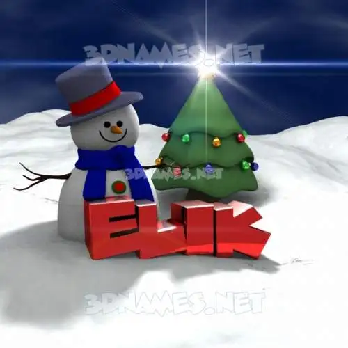 elik in Happy Xmas style - 3D name wallpaper elik in Happy Xmas style - 3D name wallpaper