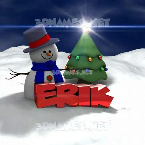 erik in Happy Xmas style - 3D name wallpaper