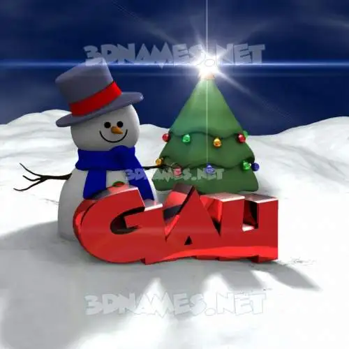 gau in Happy Xmas style - 3D name wallpaper