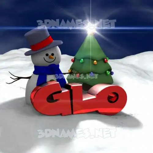 glo in Happy Xmas style - 3D name wallpaper