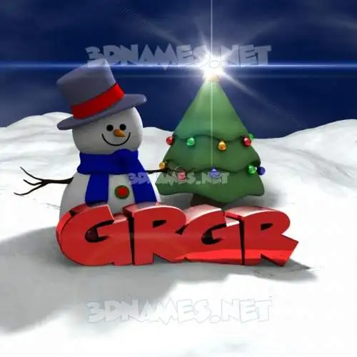 grgr in Happy Xmas style - 3D name wallpaper