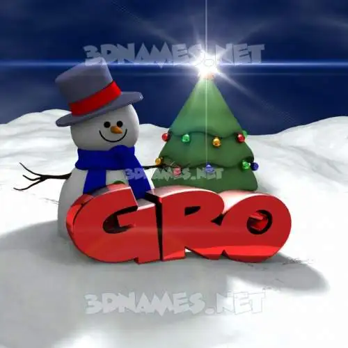 gro in Happy Xmas style - 3D name wallpaper gro in Happy Xmas style - 3D name wallpaper