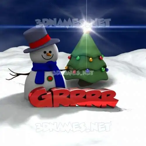grrrr in Happy Xmas style - 3D name wallpaper