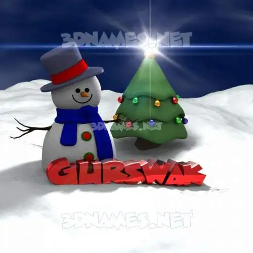gurswak in Happy Xmas style - 3D name wallpaper