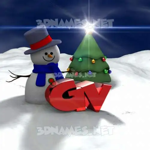 gv in Happy Xmas style - 3D name wallpaper gv in Happy Xmas style - 3D name wallpaper