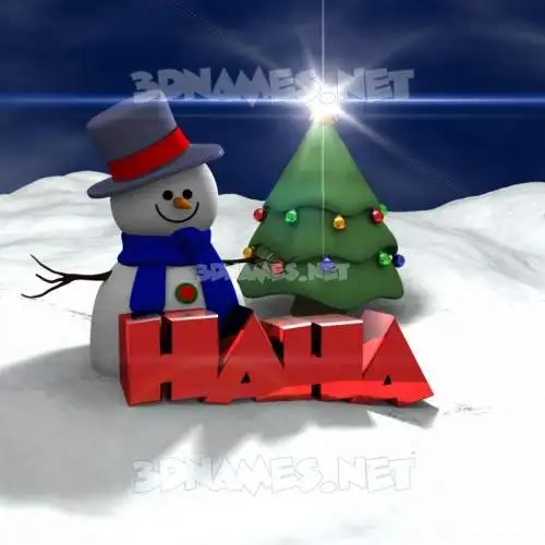 haha in Happy Xmas style - 3D name wallpaper