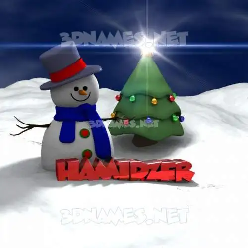 hamidzfr in Happy Xmas style - 3D name wallpaper
