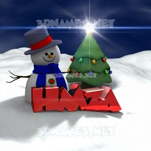 hmza in Happy Xmas style - 3D name wallpaper
